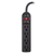 4-OUTLET 300J SURGE PROTECTOR POWER STRIP, 1.5FT (BLACK)