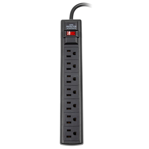 7-OUTLET 900J SURGE PROTECTOR POWER STRIP, 4FT (BLACK)
