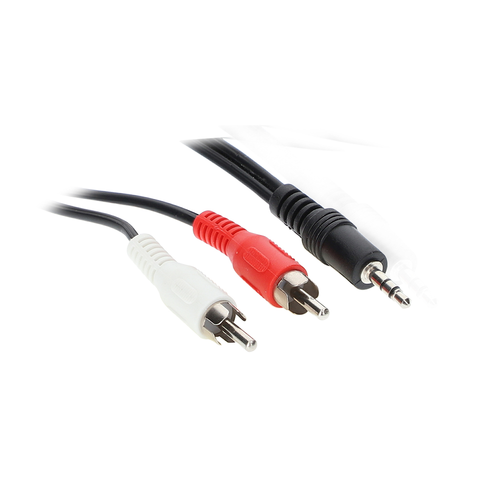 3.5MM STEREO MALE TO 2 RCA MALE AUDIO Y ADAPTER CABLE, 3FT