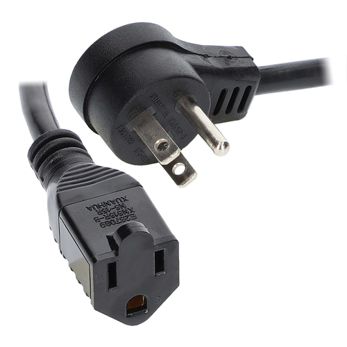 AC RIGHT ANGLE EXTENSION CABLE, 18 AWG (6IN)