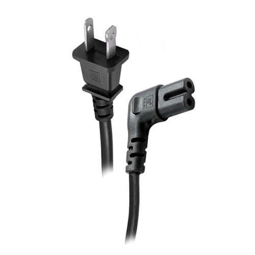 18 AWG POWER CORD, 1-15P TO C7P, STRAIGHT TO RIGHT ANGLE, 2M (6.56FT)