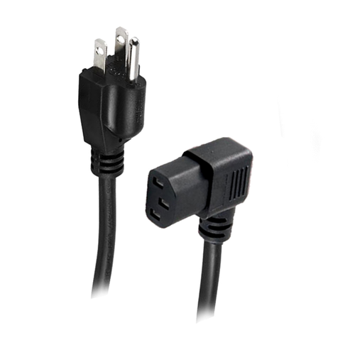 18 AWG POWER CORD, 5-15 TO C13, STRAIGHT TO RIGHT ANGLE, 2M (6.56FT)